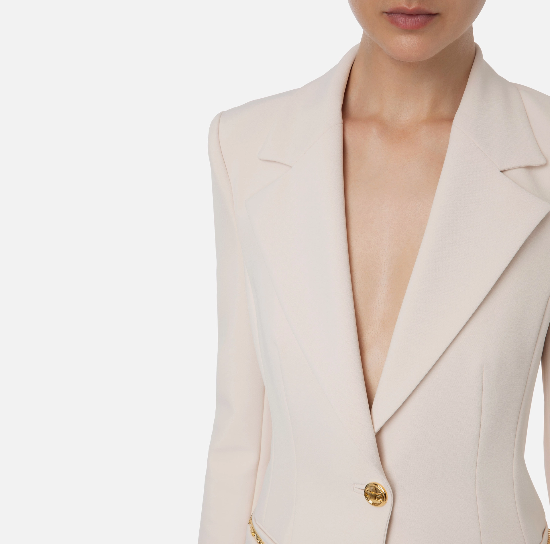 ELISABETTA FRANCHI Giacca monopetto in crêpe