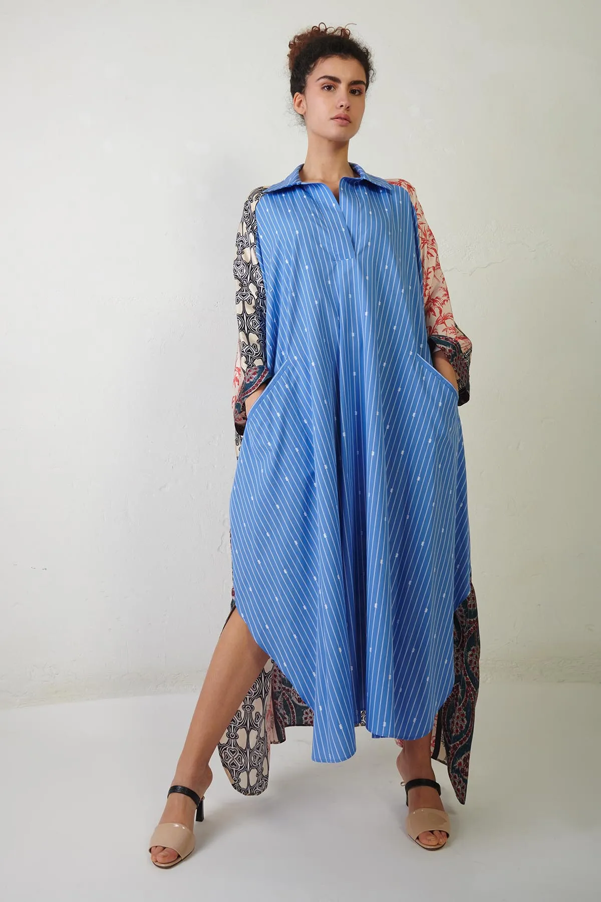 ERIKA CAVALLINI Abito Kimono in cotone e seta stampata