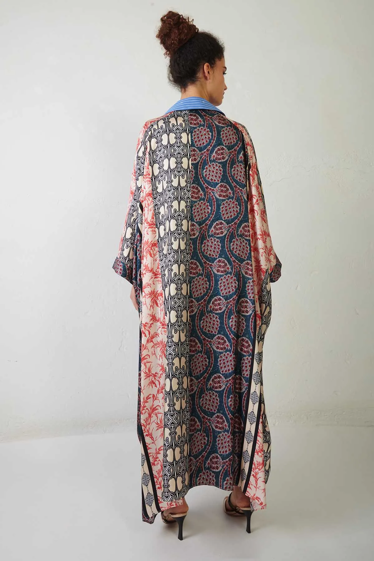 ERIKA CAVALLINI Abito Kimono in cotone e seta stampata