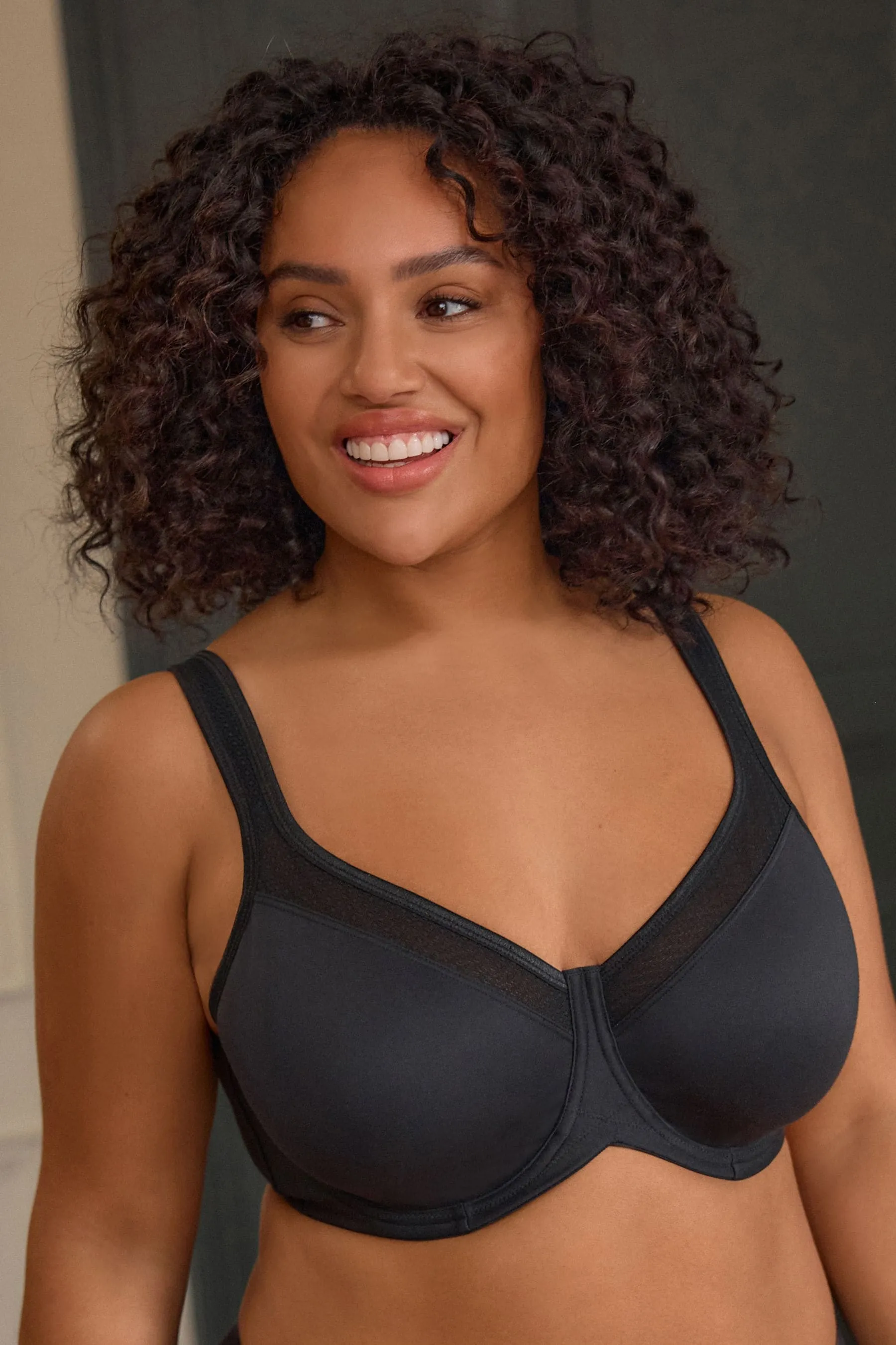 F-K - Reggiseno contenitivo in cotone imbottito con spalline    