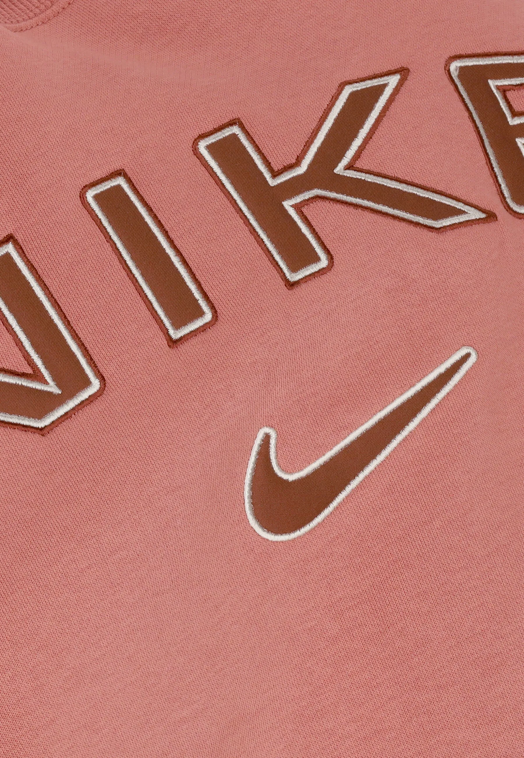 Felpa Girocollo Donna W Sportswear Phoenix Fleece Over-oversized Logo Crewneck Canyon Pink/lt Orewood Brn/red Sepia