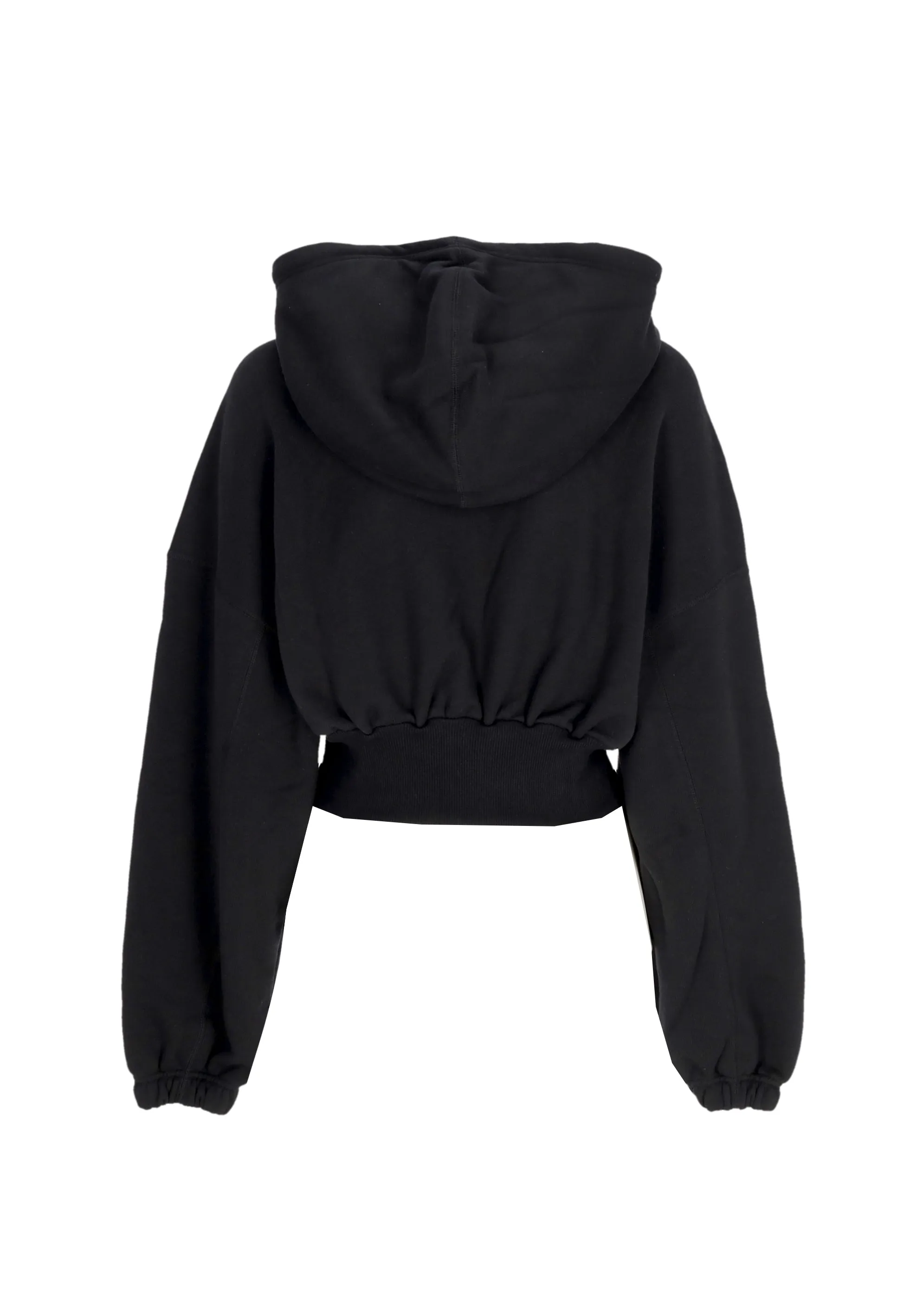 Felpa Leggera Cappuccio Corta Donna W Sportswear Oversized Fleece Dance Crop Hoodie Black/sail