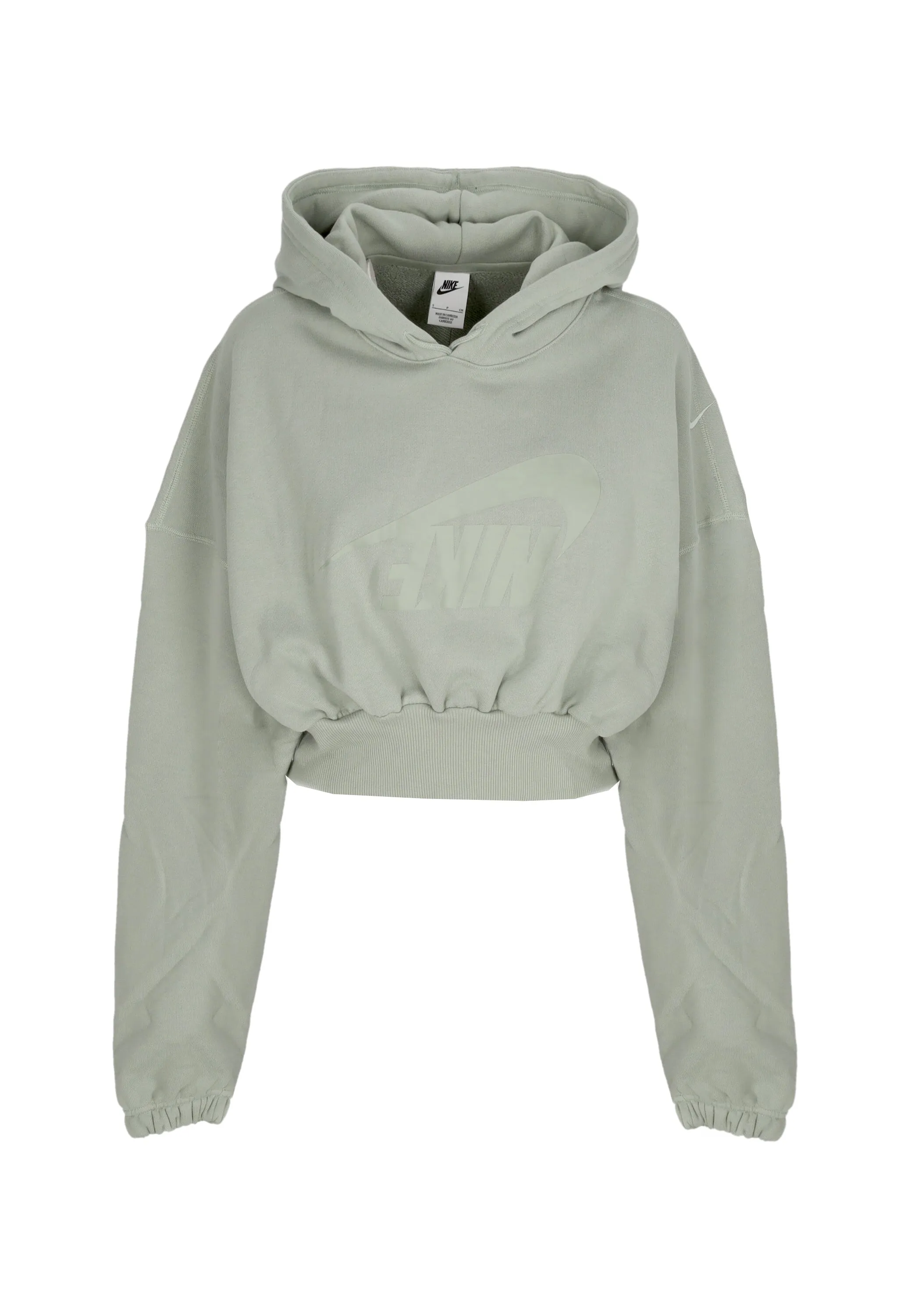 Felpa Leggera Cappuccio Corta Donna W Sportswear Oversized Fleece Dance Crop Hoodie Jade Horizon/jade Horizon