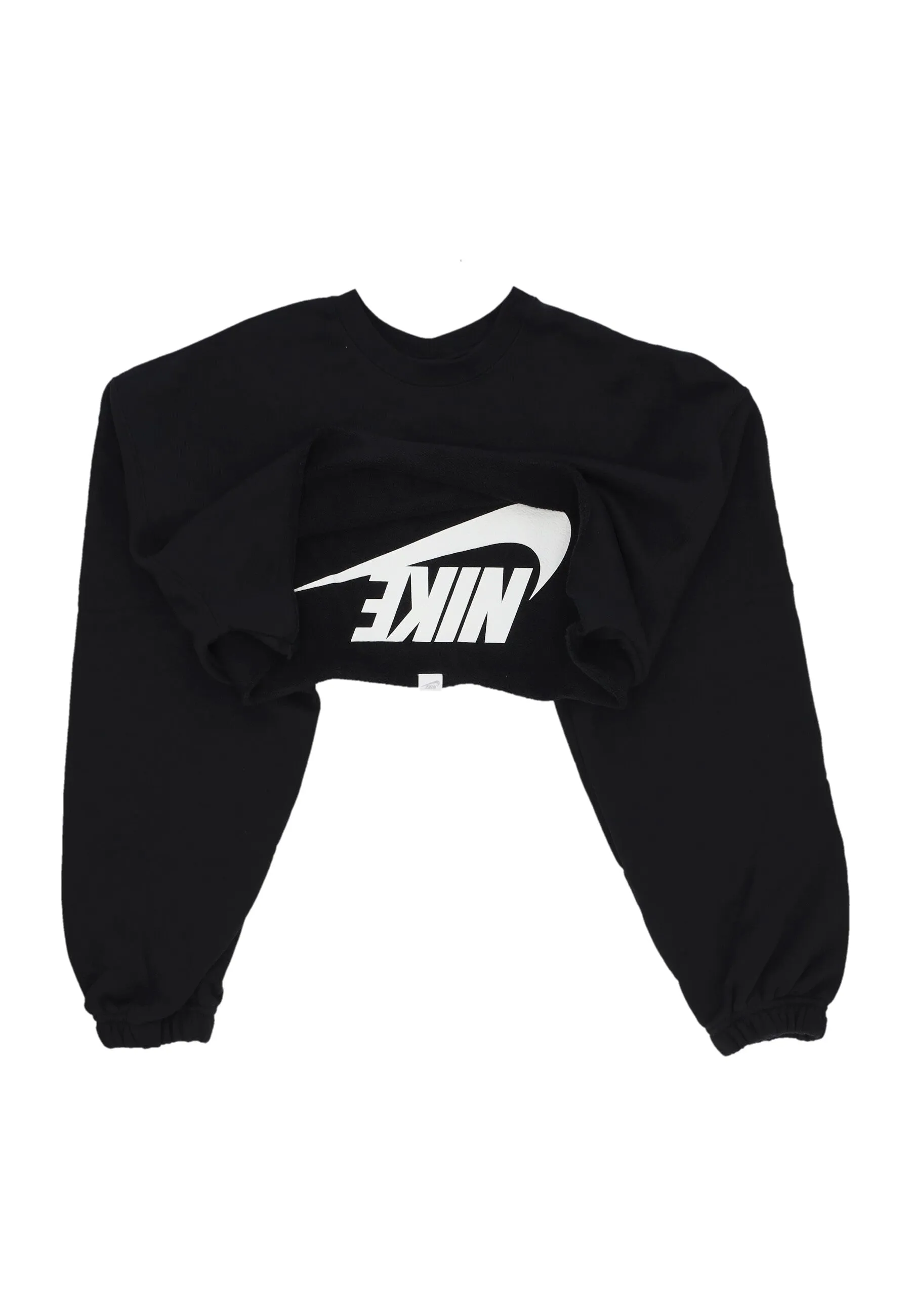 Felpa Leggera Girocollo Corta Donna W Sportswear Dance Oversized Shrug Black/sail