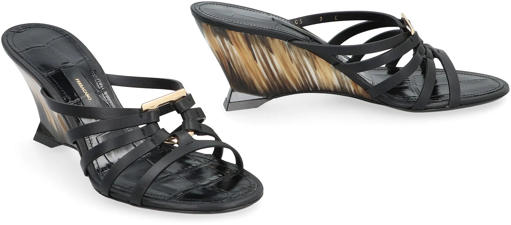 FERRAGAMO Slides in pelle