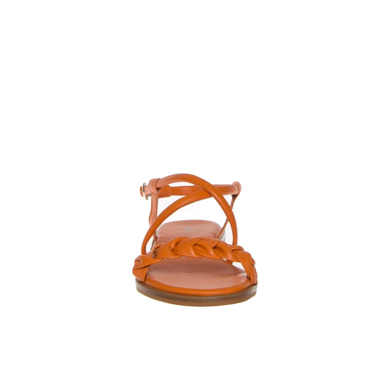 FRAU 85P9 SANDALO PELLE ARANCIONE TRECCIA  