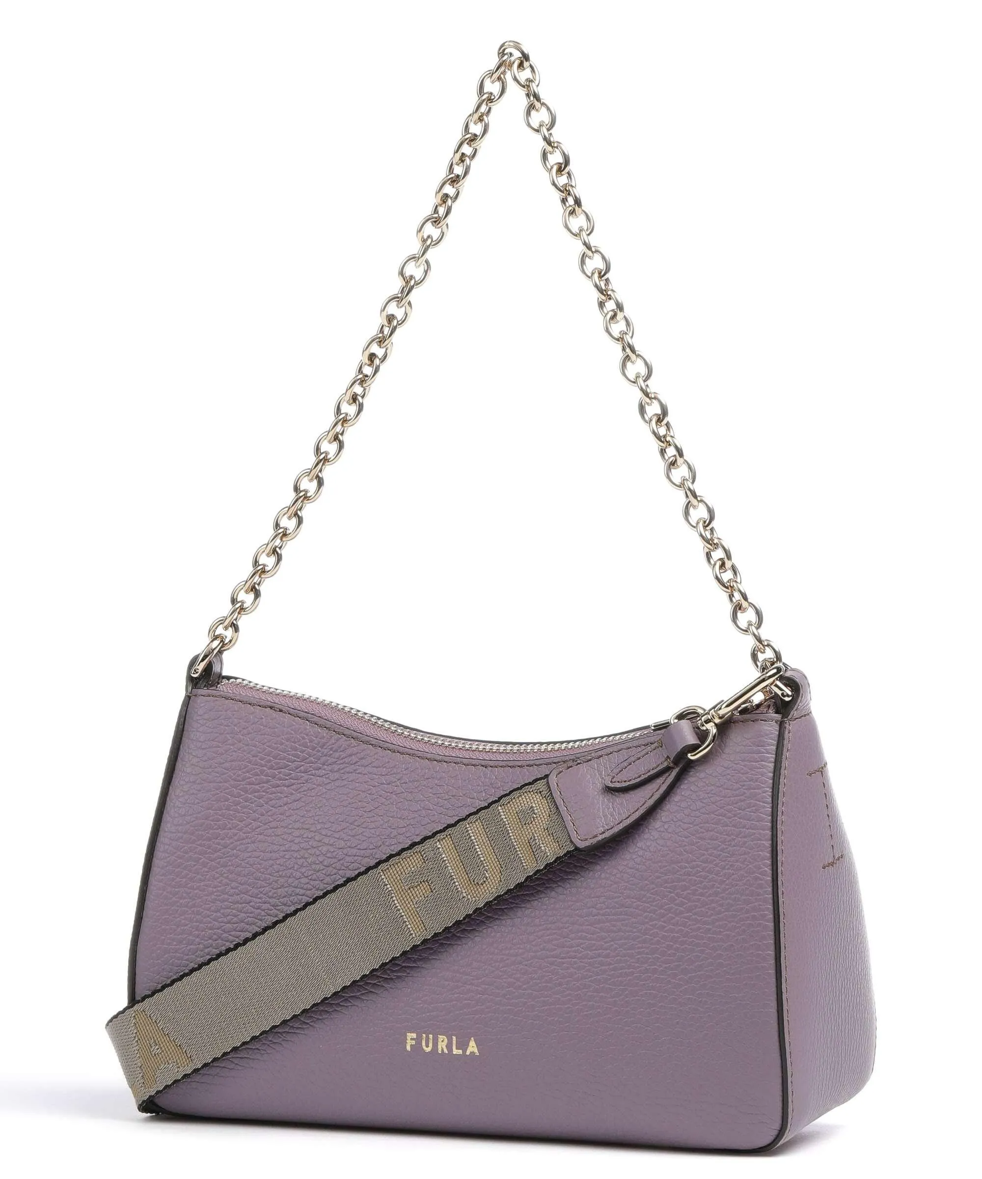  Furla Primula Mini Borsa a spalla pelle granulata viola  