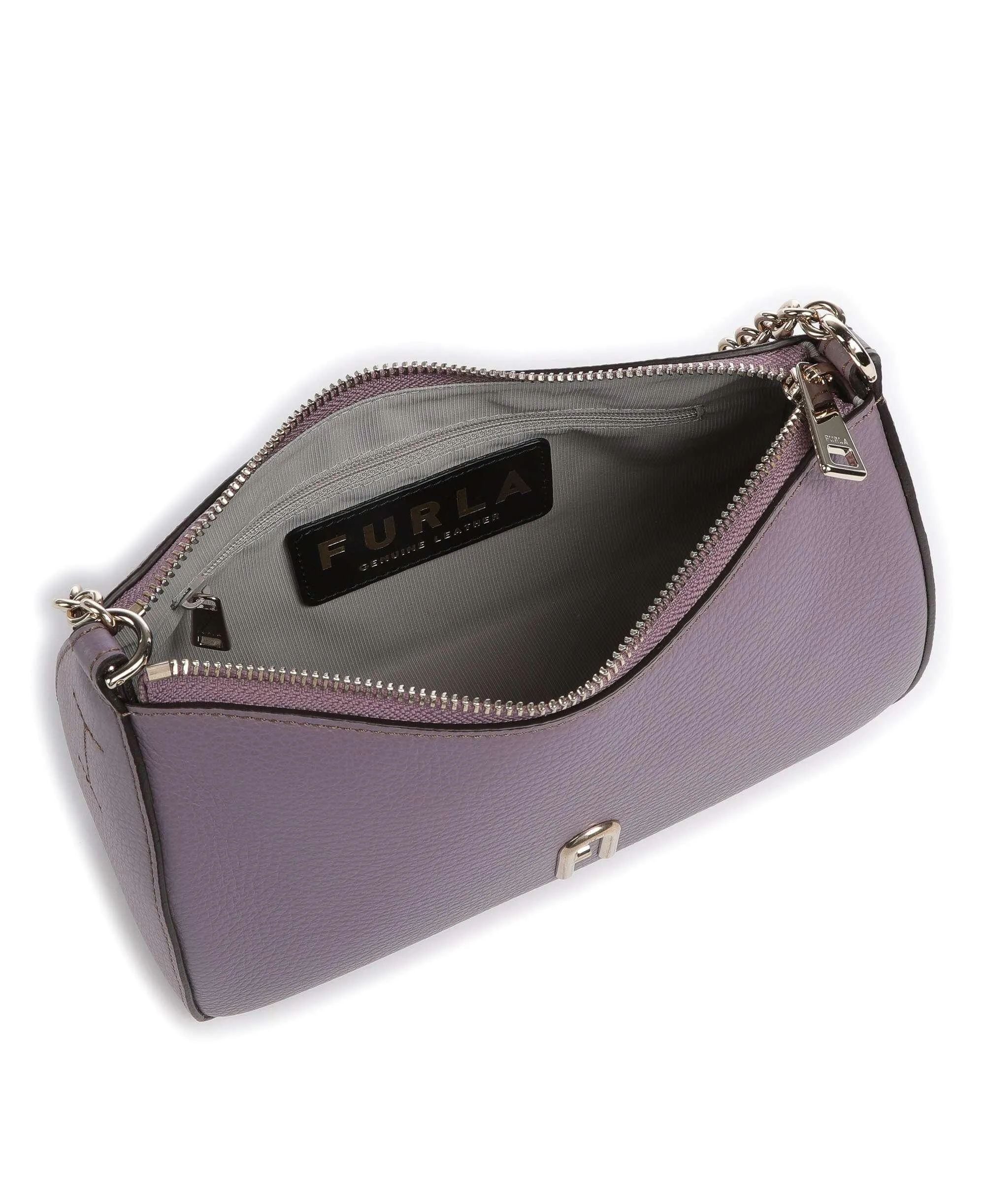  Furla Primula Mini Borsa a spalla pelle granulata viola  