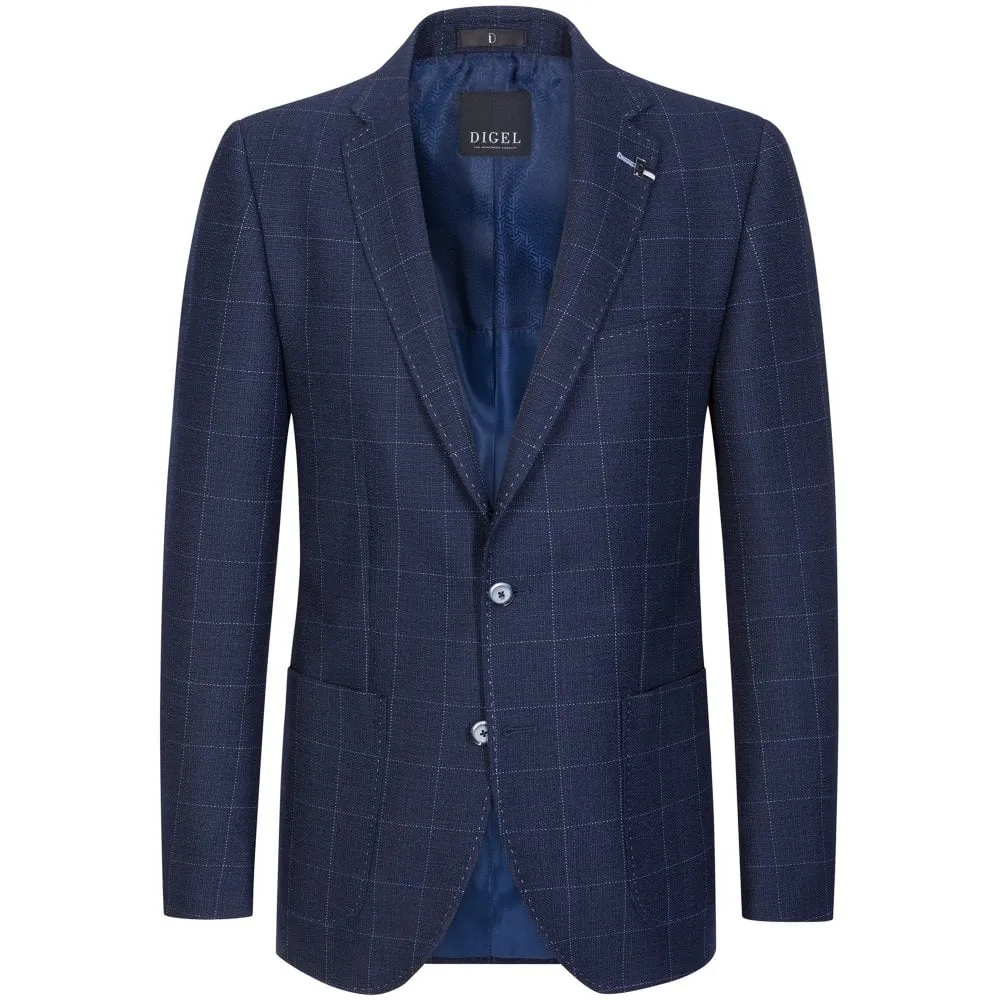 Giacca blu a quadri digel drop quattro corto