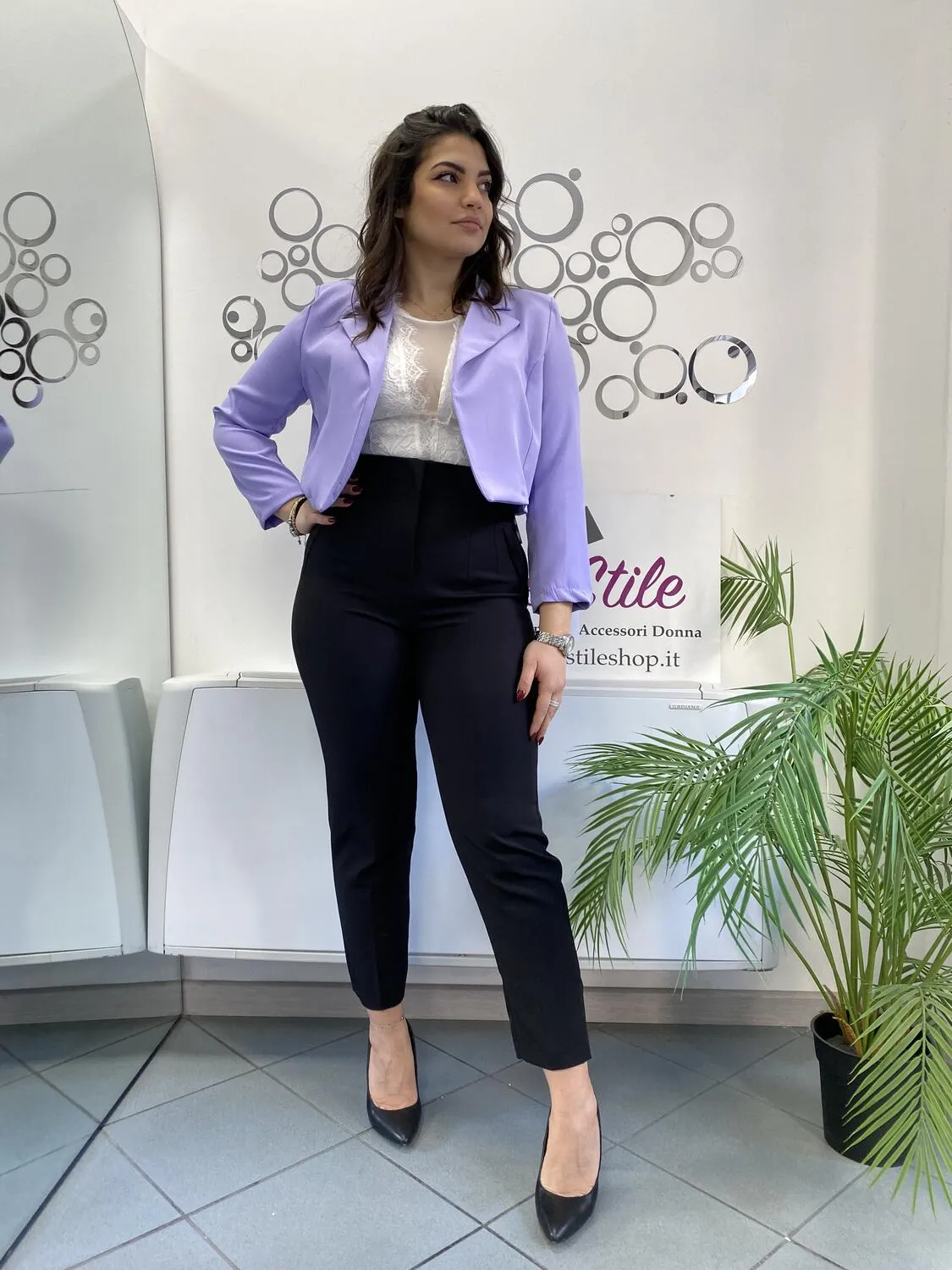 Giacca crop aperta