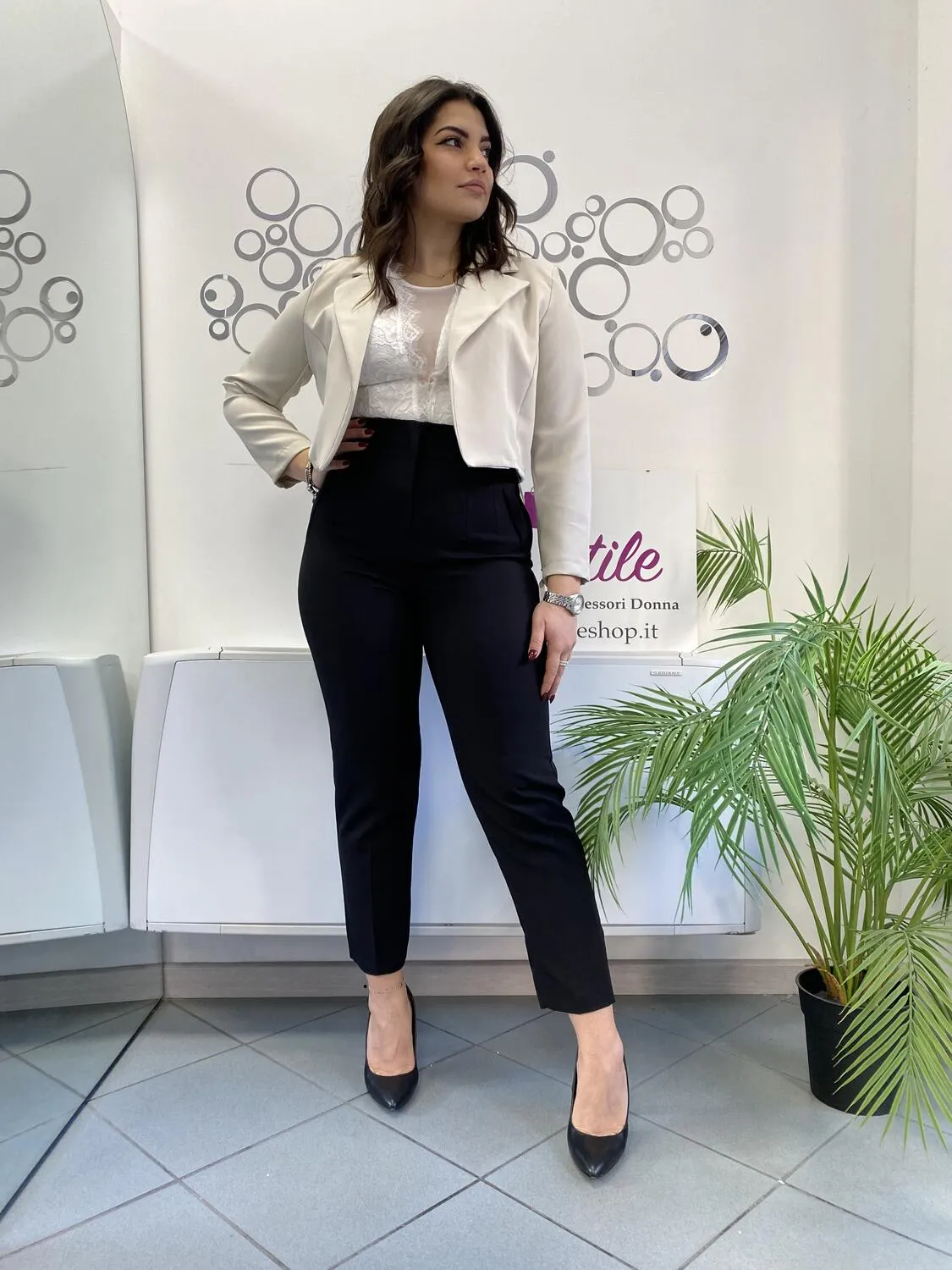 Giacca crop aperta