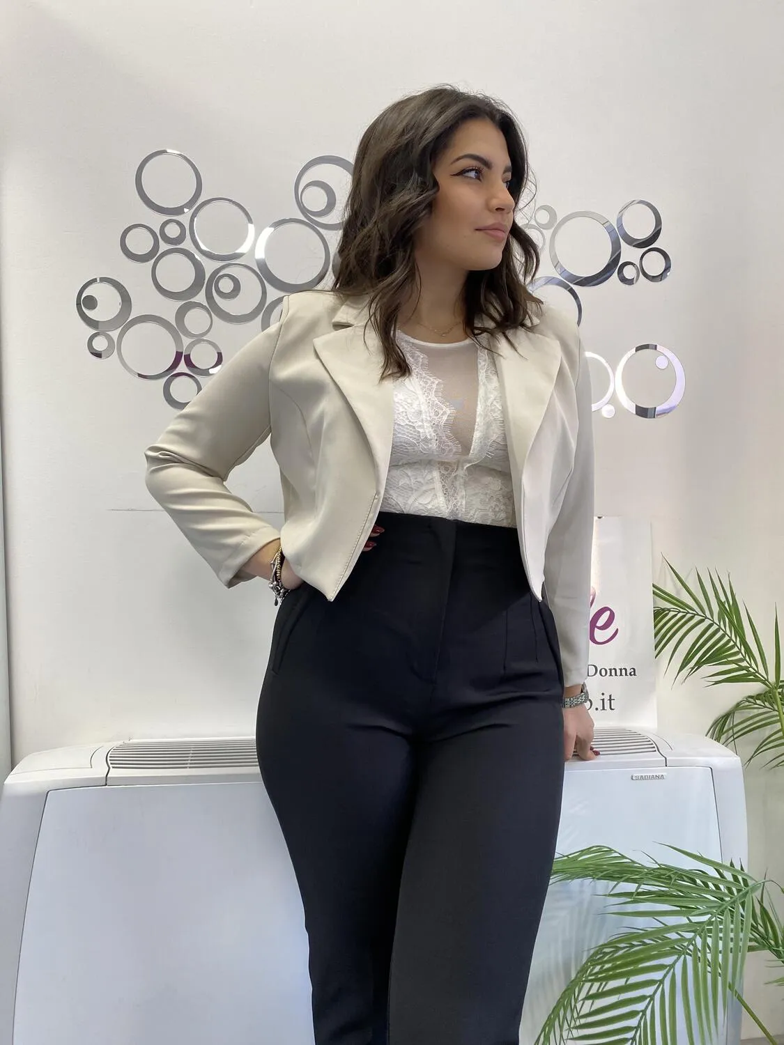 Giacca crop aperta