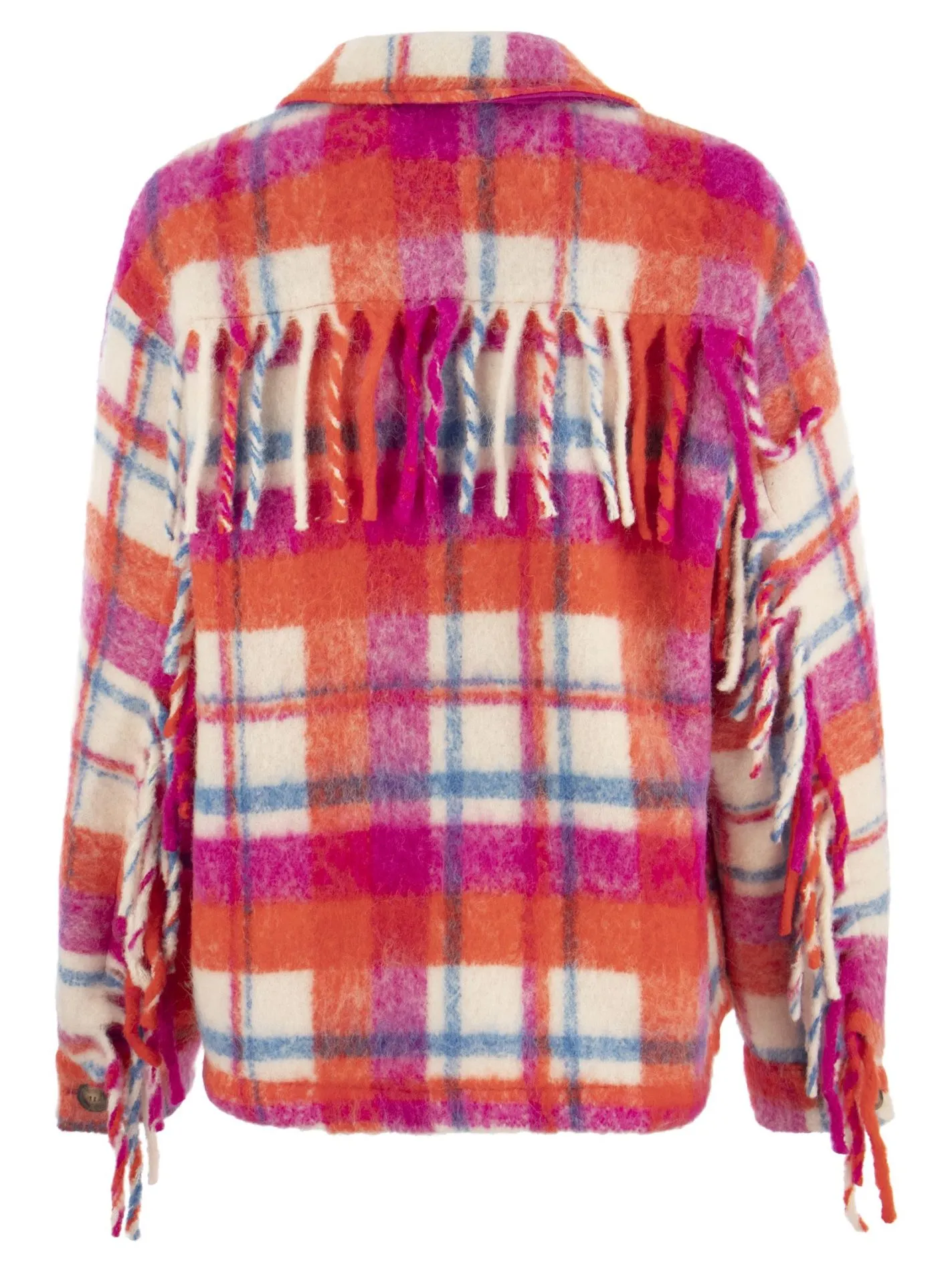 Giacca donna overshirt con frange
