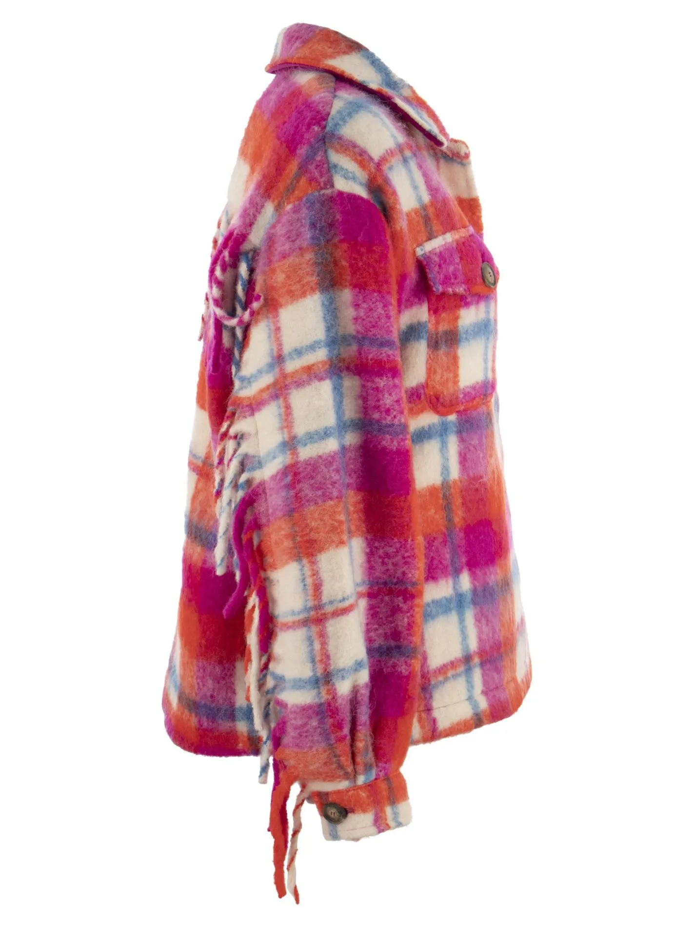 Giacca donna overshirt con frange