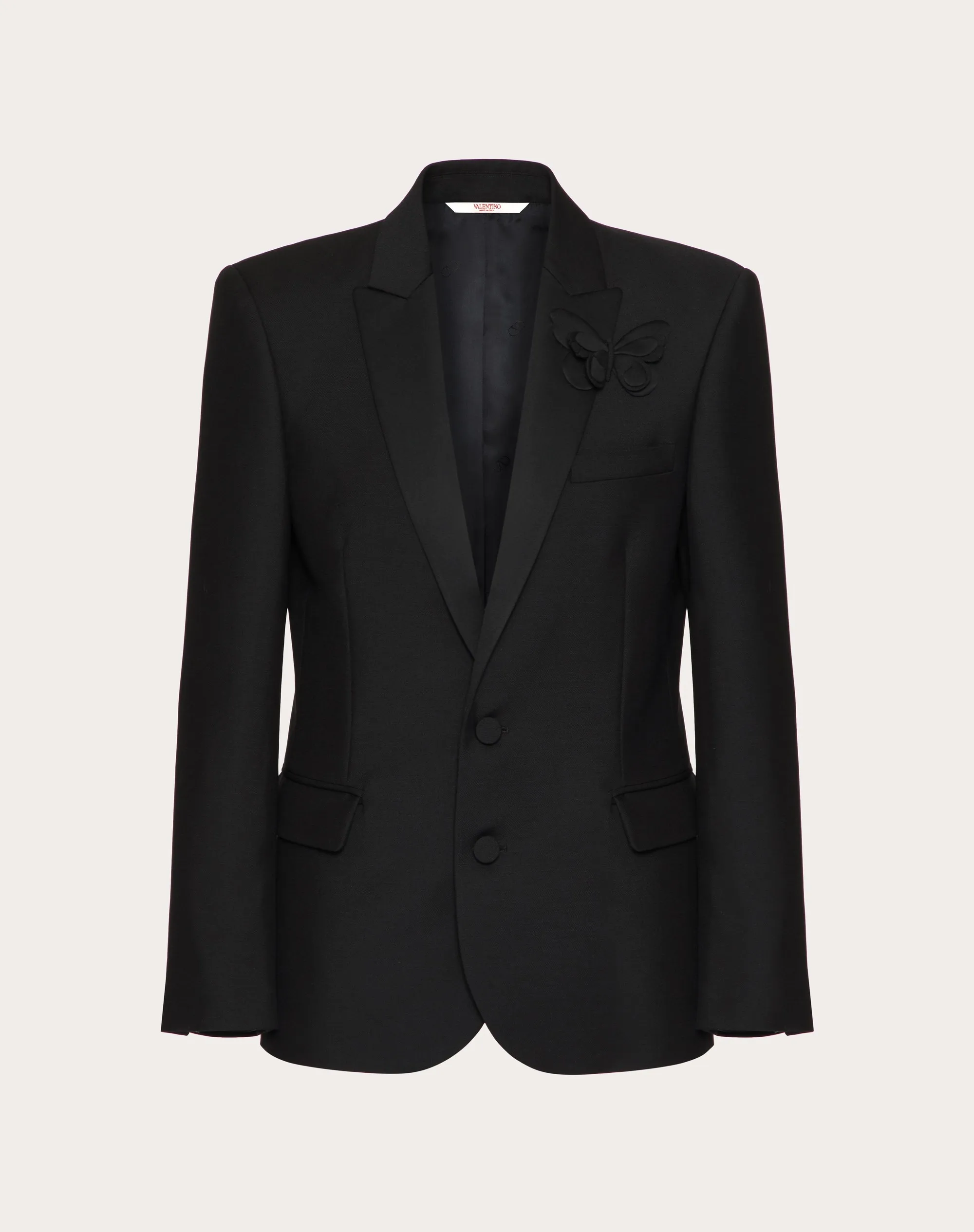 GIACCA MONOPETTO IN LANA MOHAIR CON FARFALLA RICAMATA
