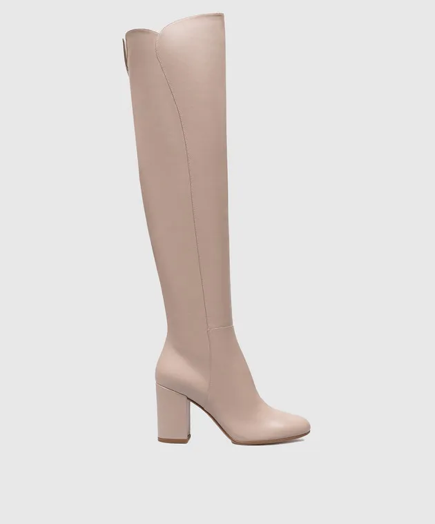Gianvito Rossi Stivali in pelle beige G8034385RIC