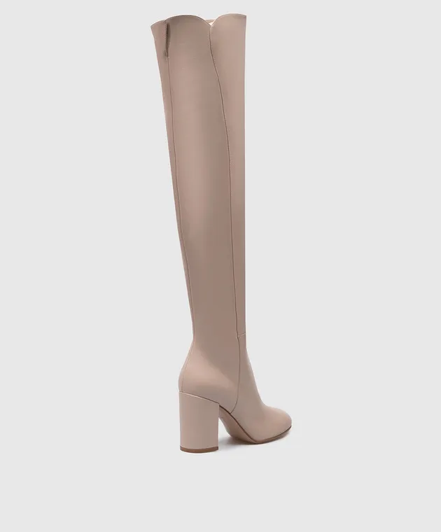 Gianvito Rossi Stivali in pelle beige G8034385RIC