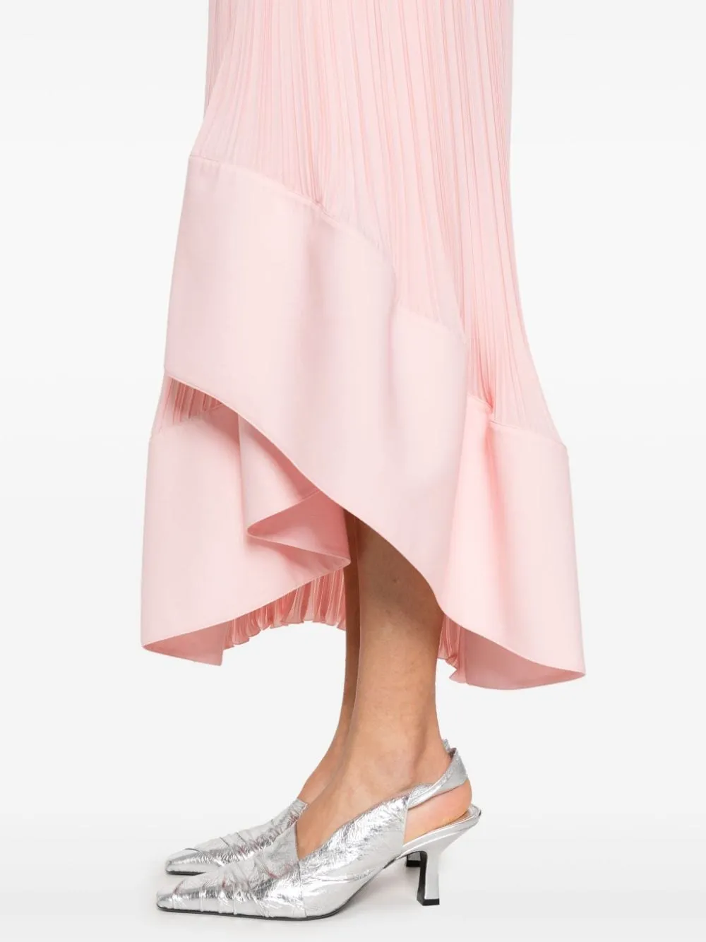 Gonna asimmetrica plisse in rosa - donna