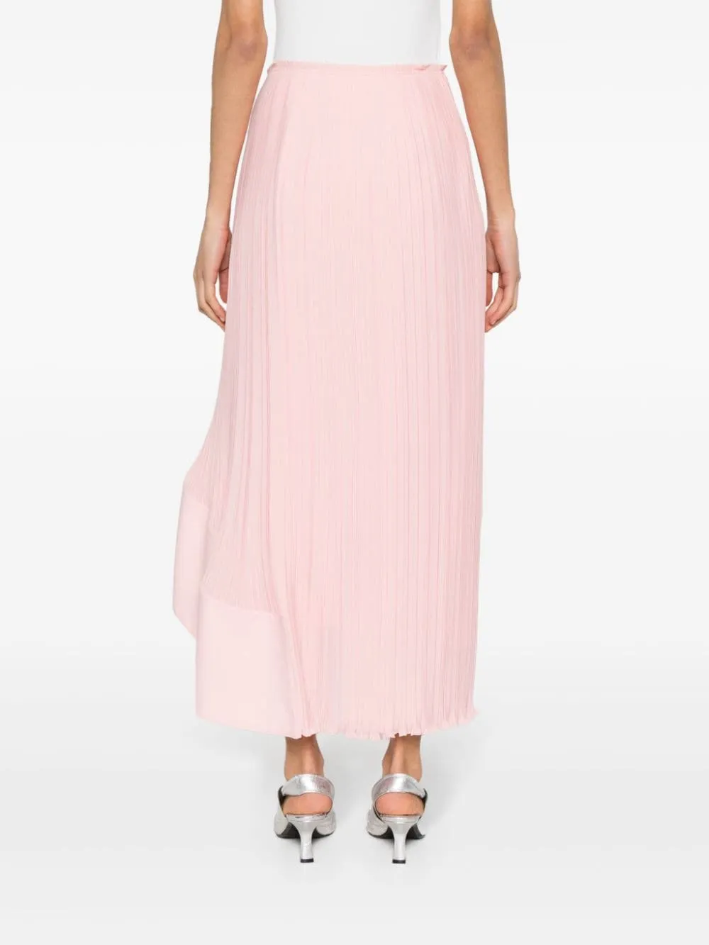 Gonna asimmetrica plisse in rosa - donna