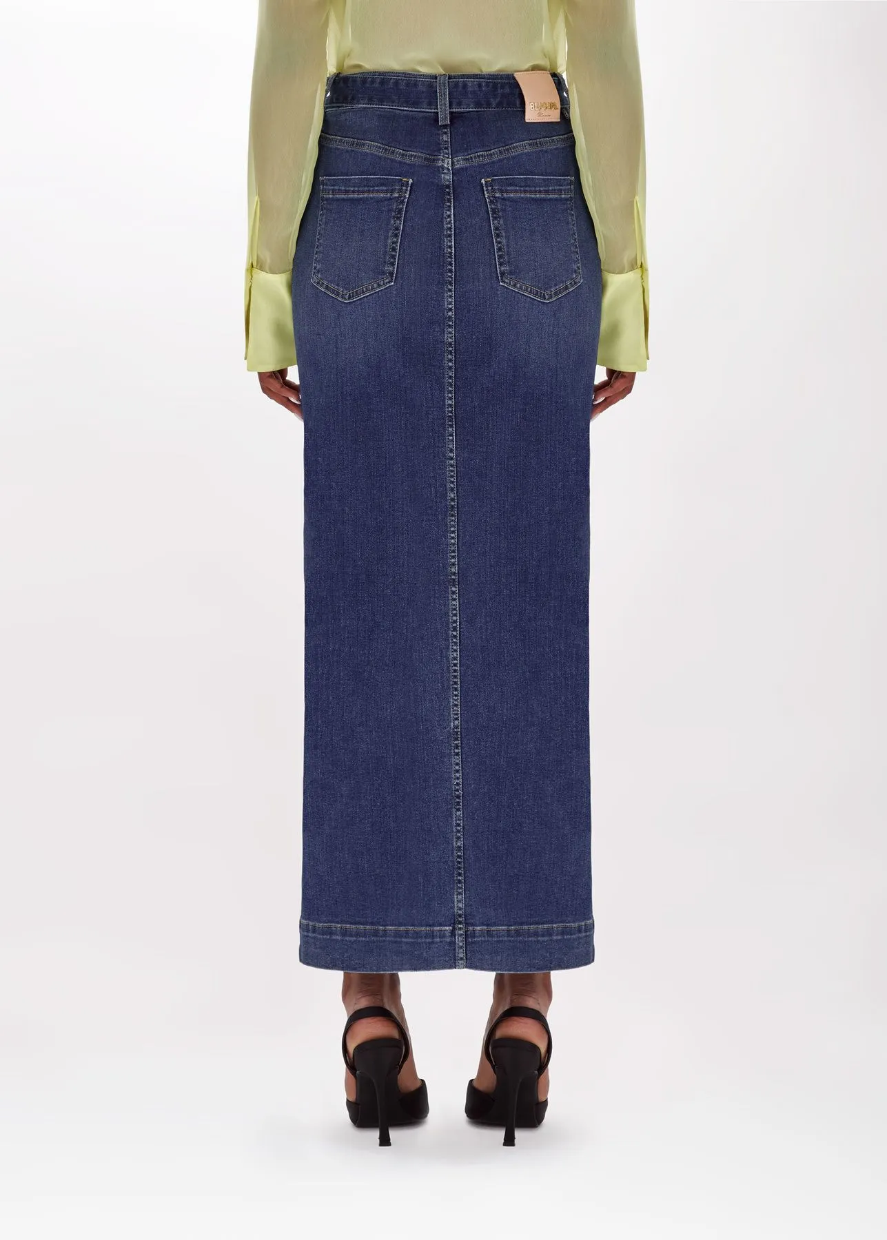 Gonna lunga in denim stretch blugirl