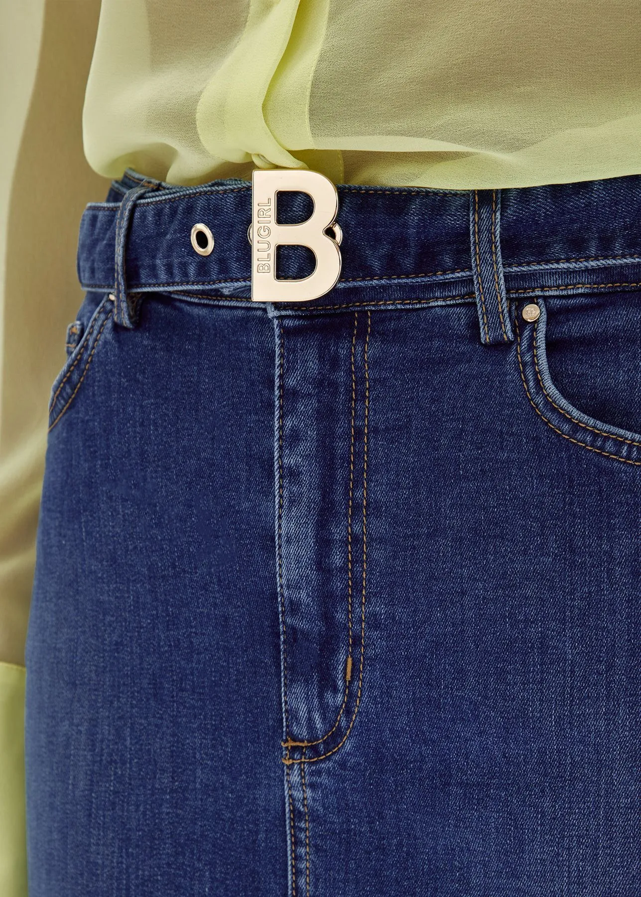 Gonna lunga in denim stretch blugirl