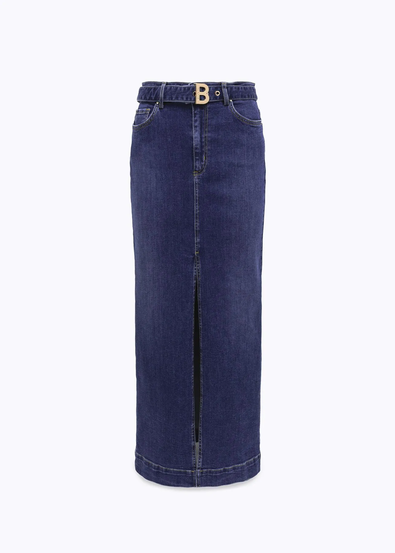 Gonna lunga in denim stretch blugirl