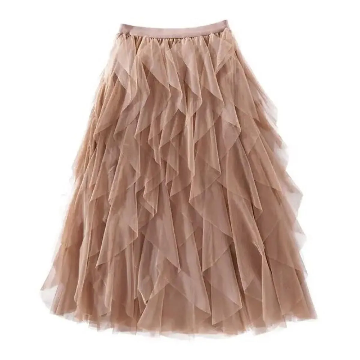 Gonna lunga lunga in tulle moda donna 2023 gonna tutu pieghettata a vita alta rosa carina gonna in rete da donna femminile in re