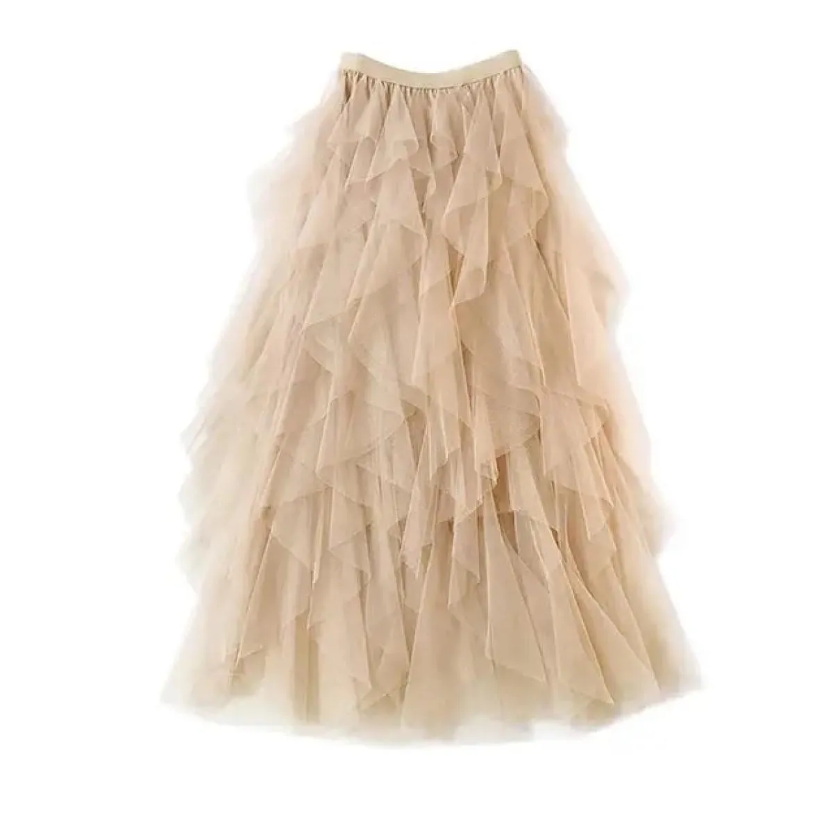 Gonna lunga lunga in tulle moda donna 2023 gonna tutu pieghettata a vita alta rosa carina gonna in rete da donna femminile in re
