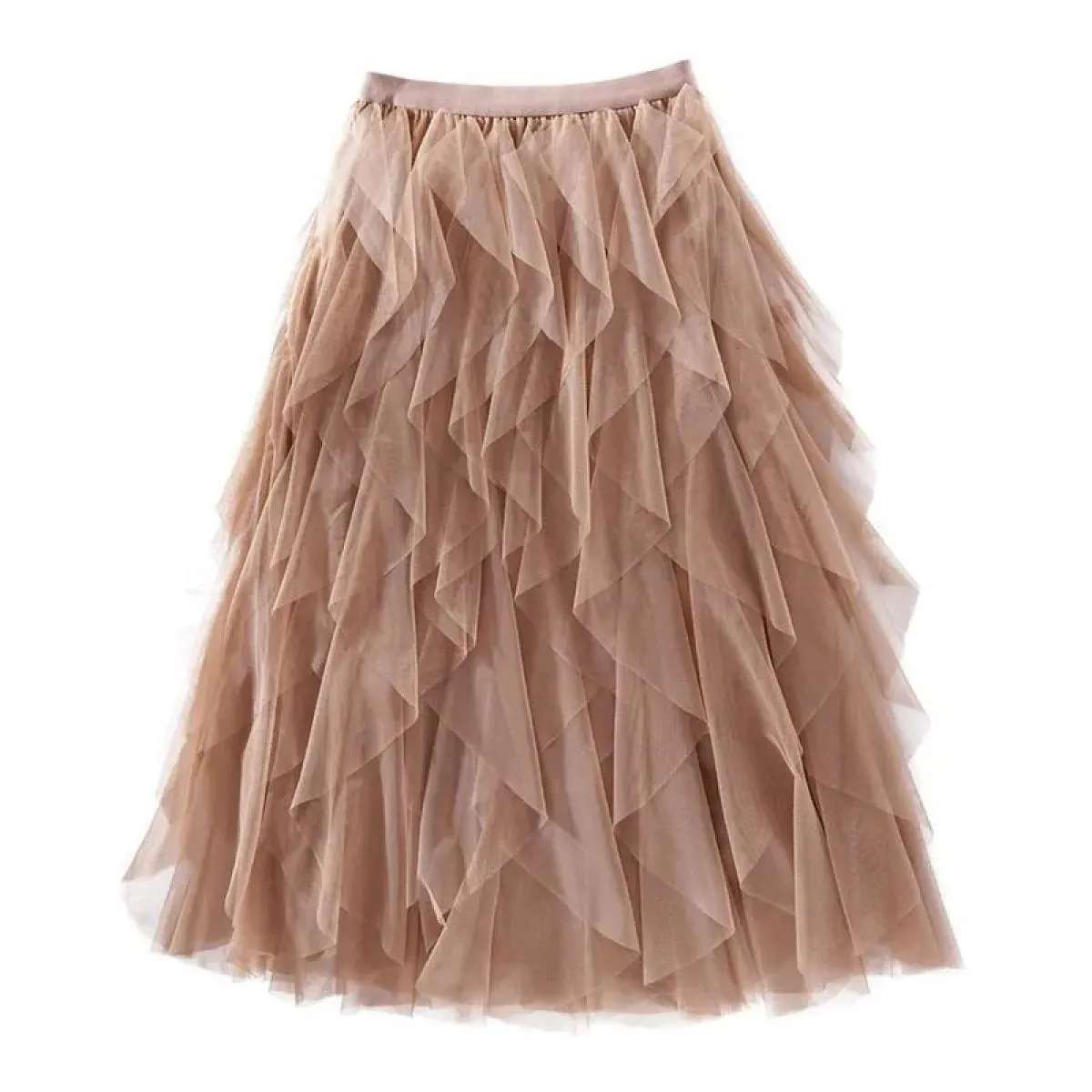 Gonna lunga lunga in tulle moda donna 2023 gonna tutu pieghettata a vita alta rosa carina gonna in rete da donna femminile in re