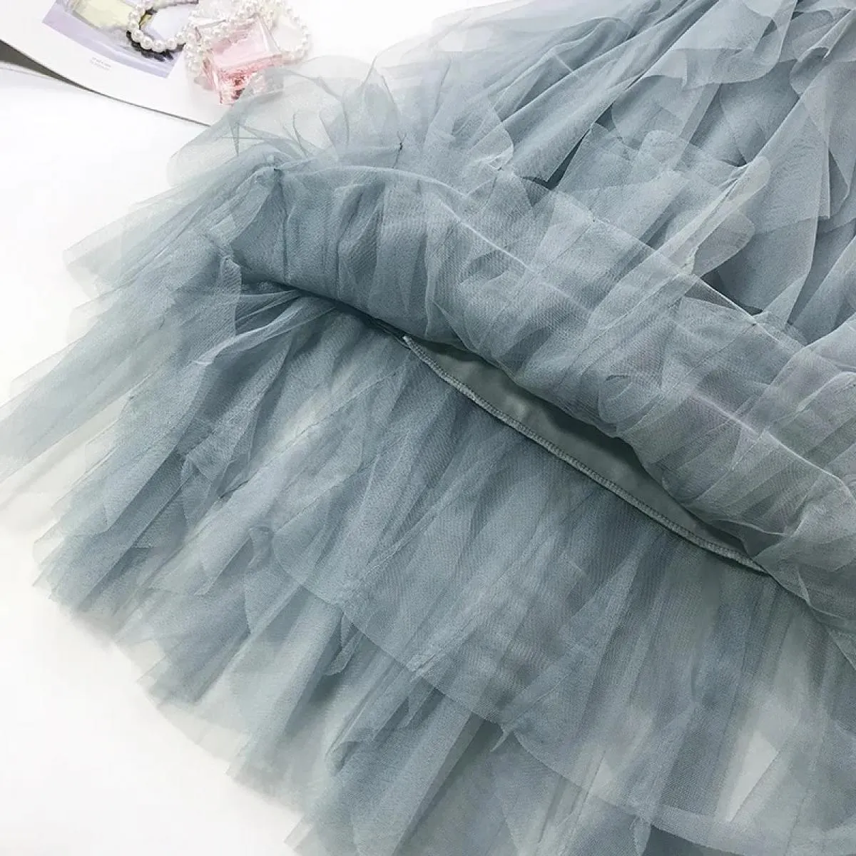 Gonna lunga lunga in tulle moda donna 2023 gonna tutu pieghettata a vita alta rosa carina gonna in rete da donna femminile in re