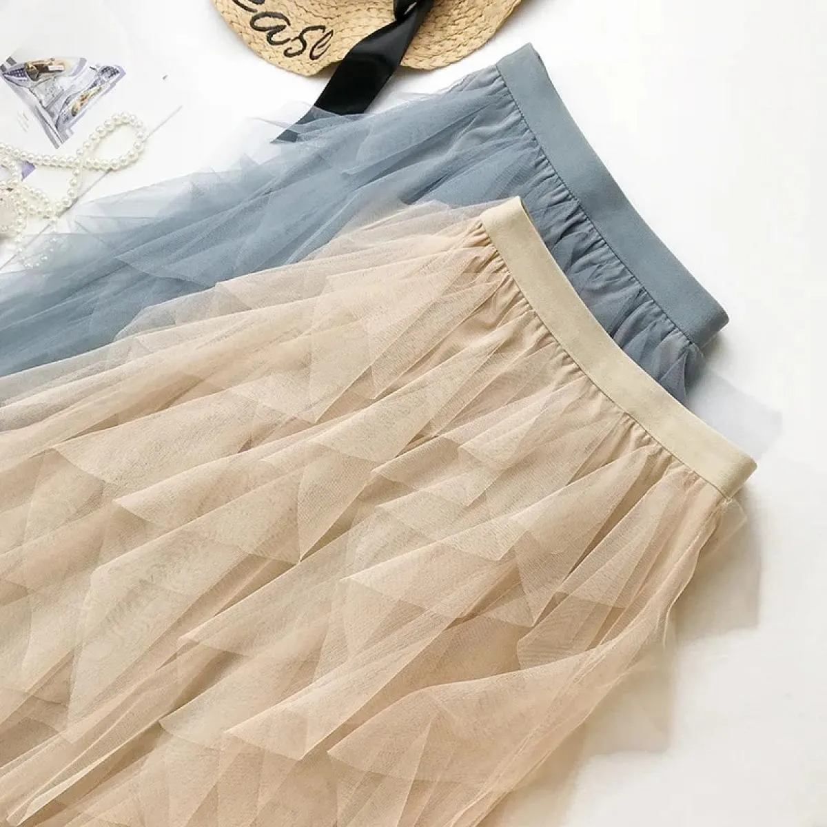 Gonna lunga lunga in tulle moda donna 2023 gonna tutu pieghettata a vita alta rosa carina gonna in rete da donna femminile in re