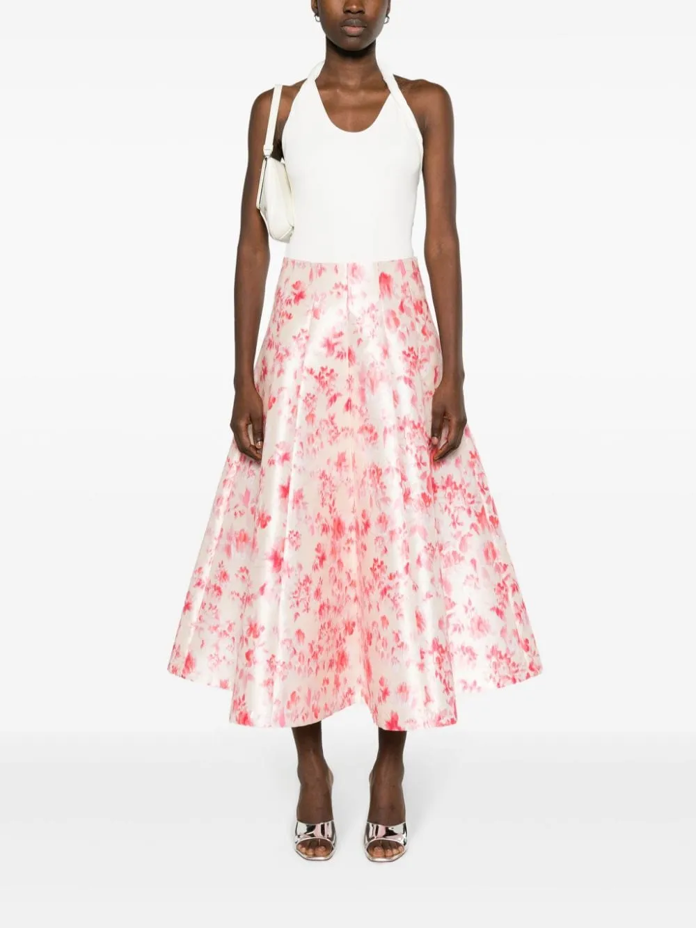 Gonna midi  con stampa floreale in multicolore - donna