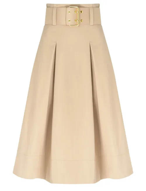 Gonna midi Elisabetta Franchi color sabbia