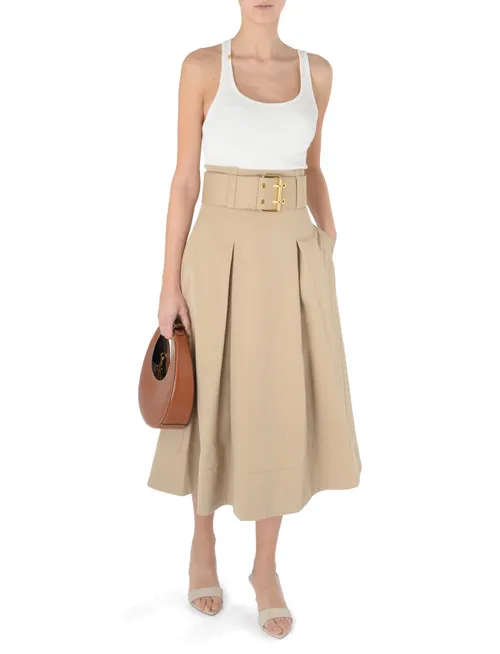 Gonna midi Elisabetta Franchi color sabbia