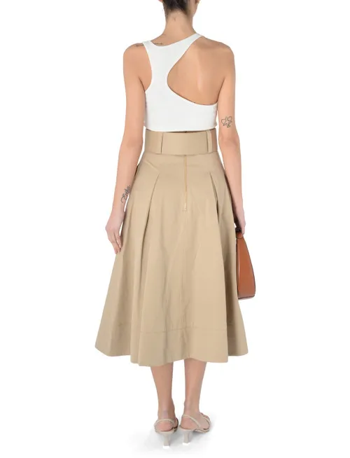 Gonna midi Elisabetta Franchi color sabbia