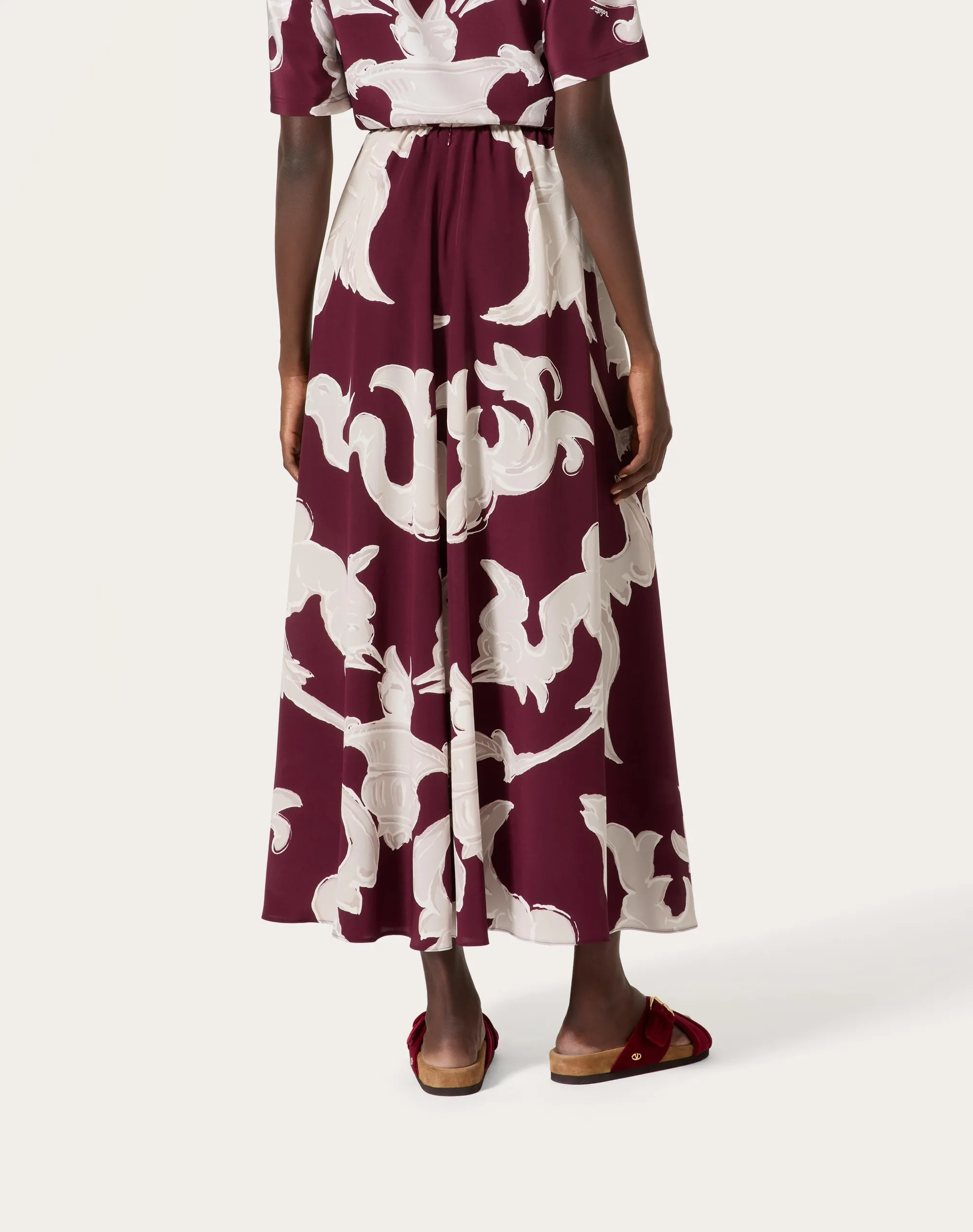 GONNA MIDI IN CREPE DE CHINE METAMORPHOS GRYPHON ALLOVER