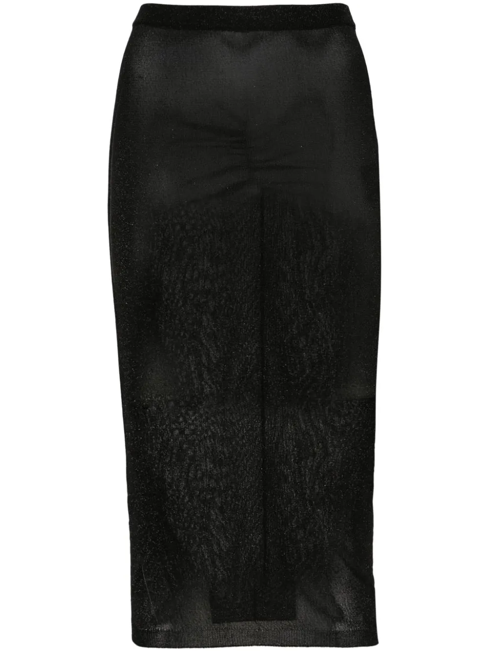 Gonna midi semi-trasparente in nero - donna