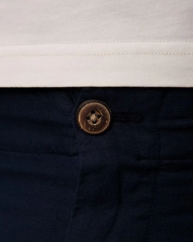 Granatowe szorty lniane męskie Polo Ralph Lauren 710741375-410