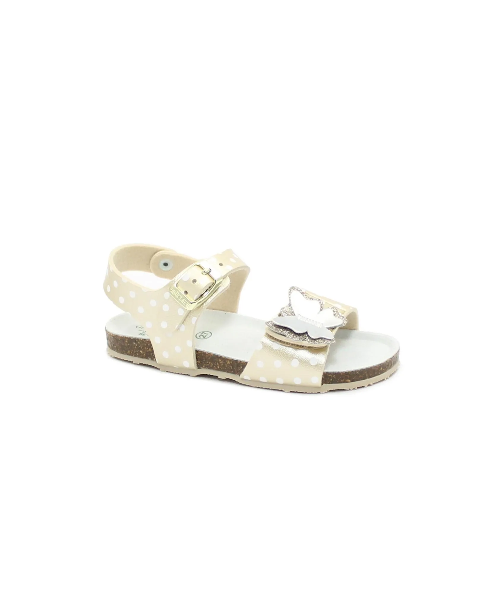 GRUNLAND AFRE SB2119 sabbia multi sandalo bambina strappo fibbia farfalla re-soft