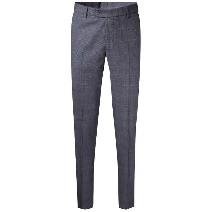 Henk ter Horst Pantaloni chino hip fit in lana slim fit a quadri Blu scuro