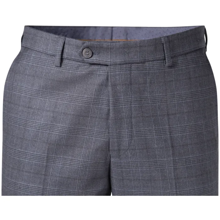 Henk ter Horst Pantaloni chino hip fit in lana slim fit a quadri Blu scuro