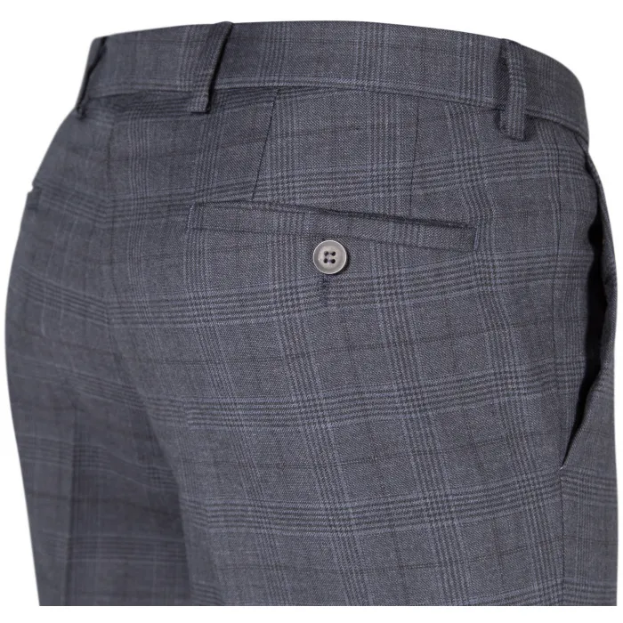 Henk ter Horst Pantaloni chino hip fit in lana slim fit a quadri Blu scuro
