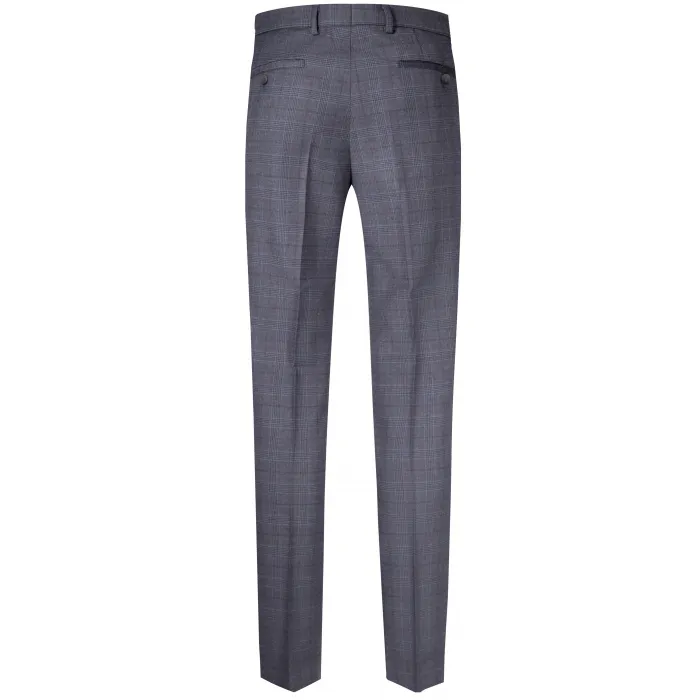 Henk ter Horst Pantaloni chino hip fit in lana slim fit a quadri Blu scuro