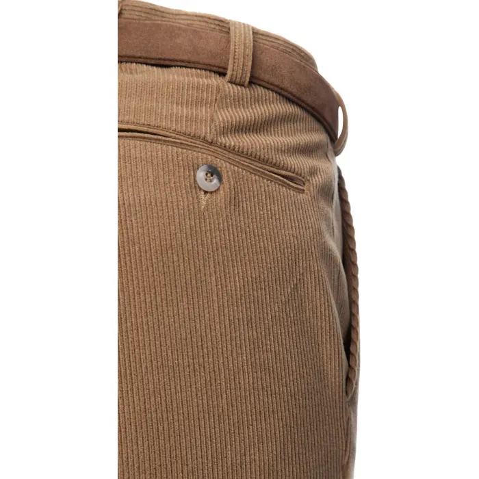 Henk ter Horst pantaloni Trelana in lana elasticizzata a coste Camel