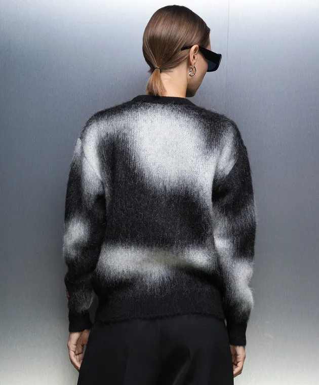 Heron Preston Maglione nero con motivo astratto HWHE016F23KNI001