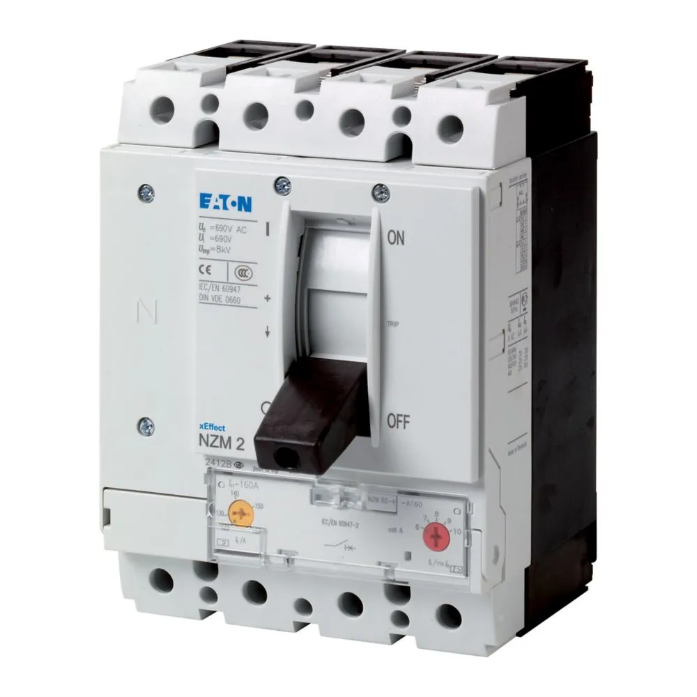 Interruttore automatico con contenitore stampato MCCB 107588 NZMH2-4-A300, 4, 300A, potere di interruzione 3 kA, Fissa