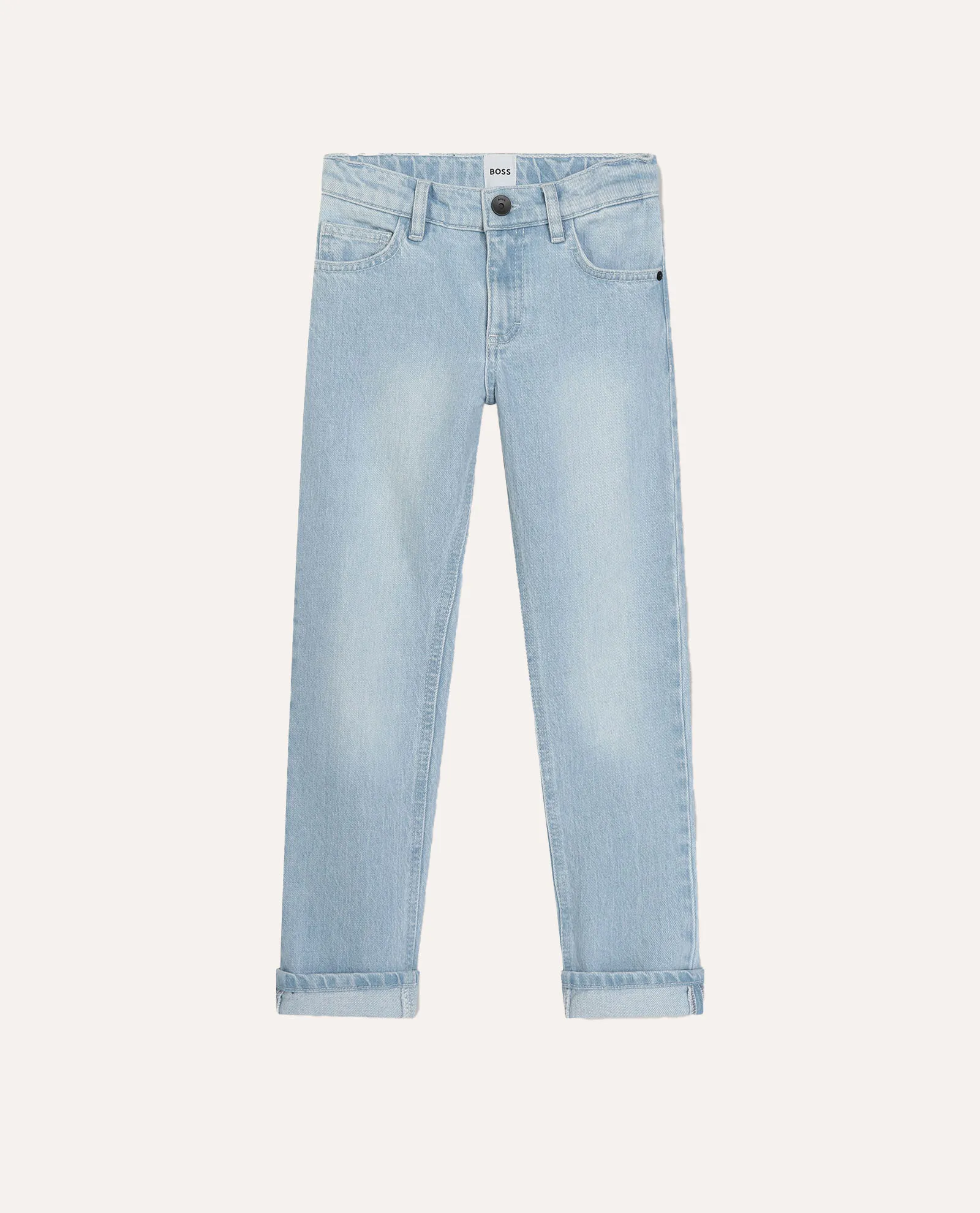 Jeans Boss per bambini a tasche in lavaggio chiaro