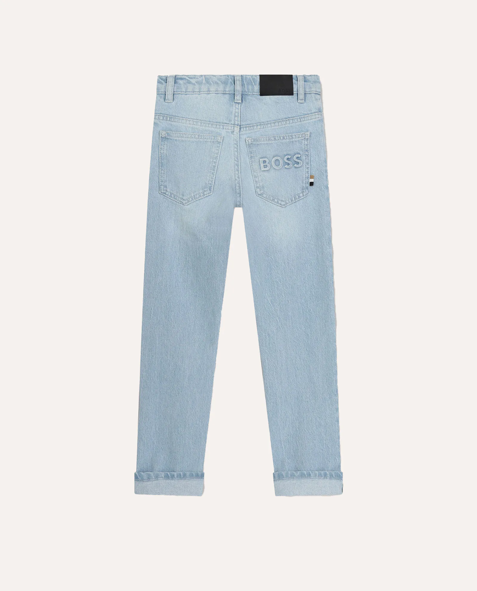 Jeans Boss per bambini a tasche in lavaggio chiaro