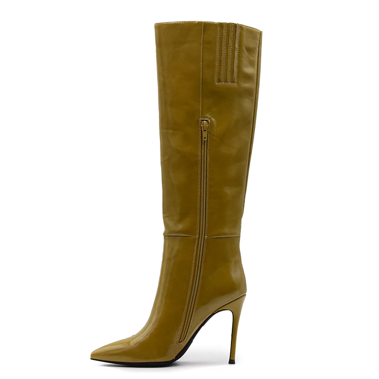 Jeffrey Campbell Stivali Arsen Senape Dalla Cerniera Laterale
