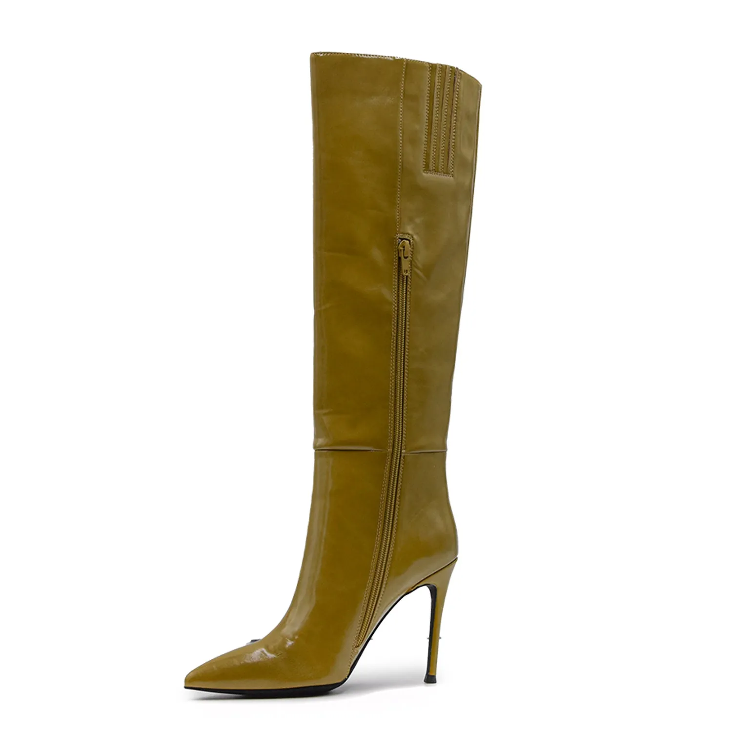 Jeffrey Campbell Stivali Arsen Senape Dalla Cerniera Laterale